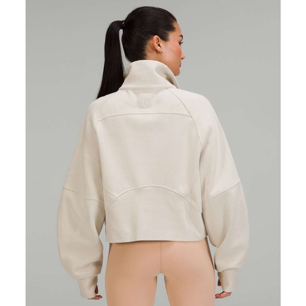 Lululemon Scuba Oversized Funnel Neck Half Zip Sweatshirt Natural Ivory XS / S - Picture 2 of 11